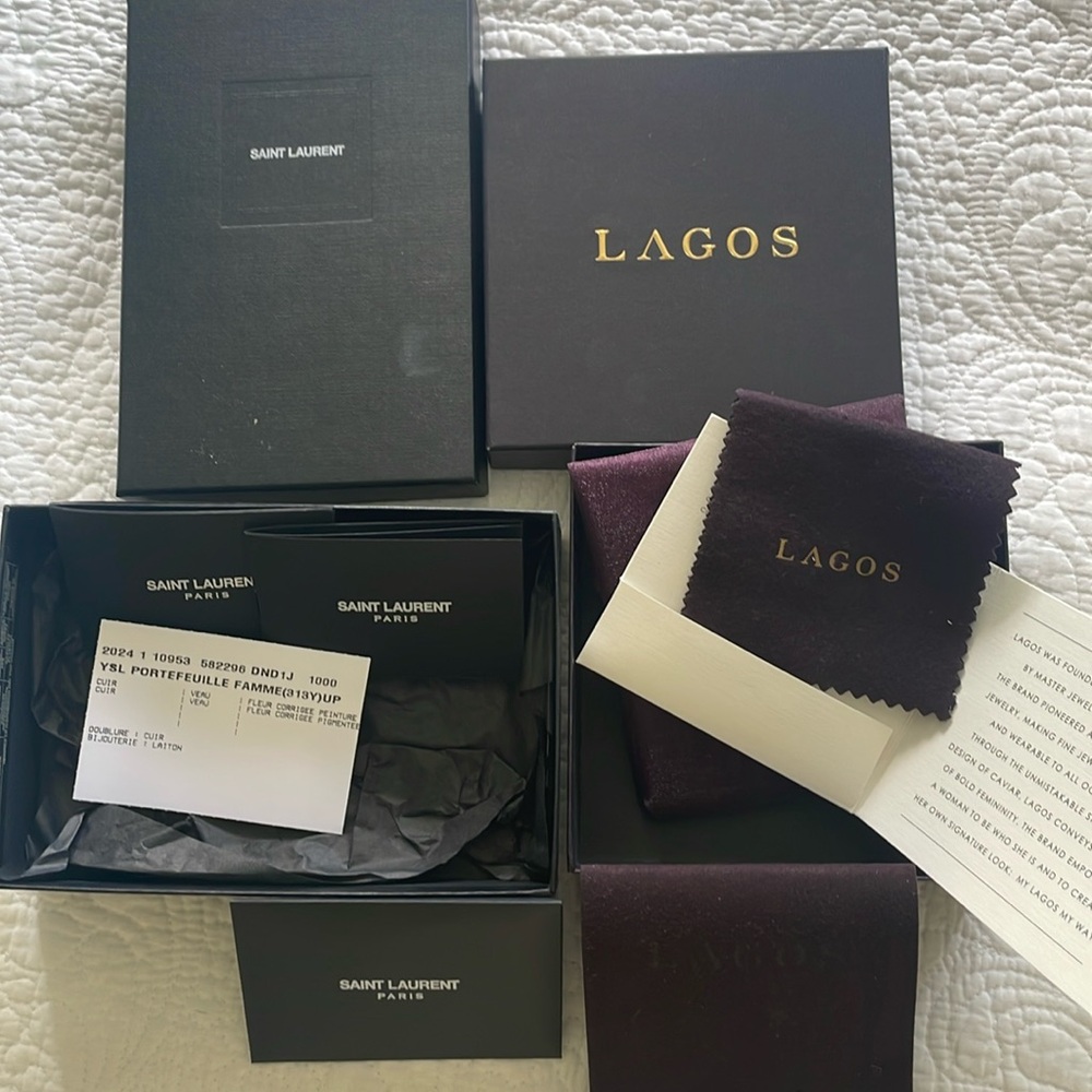 Boxes, packaging -YSL and Lagos